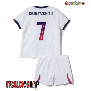 Paris Saint-Germain Khvicha Kvaratskhelia #7 Seconda Maglia Bambino 2026-27 Manica Corta (+ Pantaloni corti)